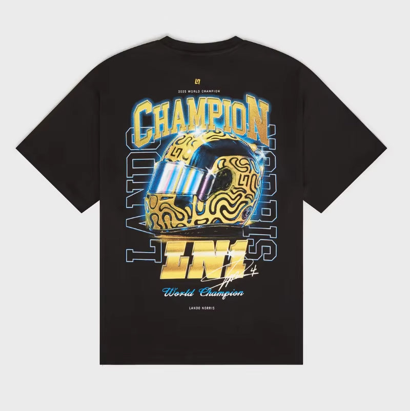 2026 New LN1 Grandstand'25 Jersey Lando Norris Extreme Sports Breathable Pure Cotton Fashion Casual Short Sleeved Sweatshirt