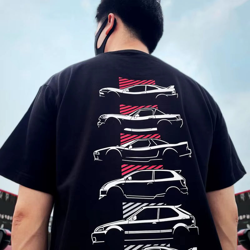 Men'S and Women'S T-Shirt JMD Culture Short Sleeve  Faith TYPER Modified Car NSX Civic DC2 Red Head Culture S2000 Fit