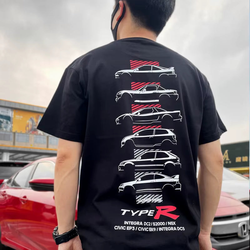 Men'S and Women'S T-Shirt JMD Culture Short Sleeve  Faith TYPER Modified Car NSX Civic DC2 Red Head Culture S2000 Fit